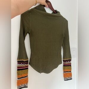 Free people green sweater